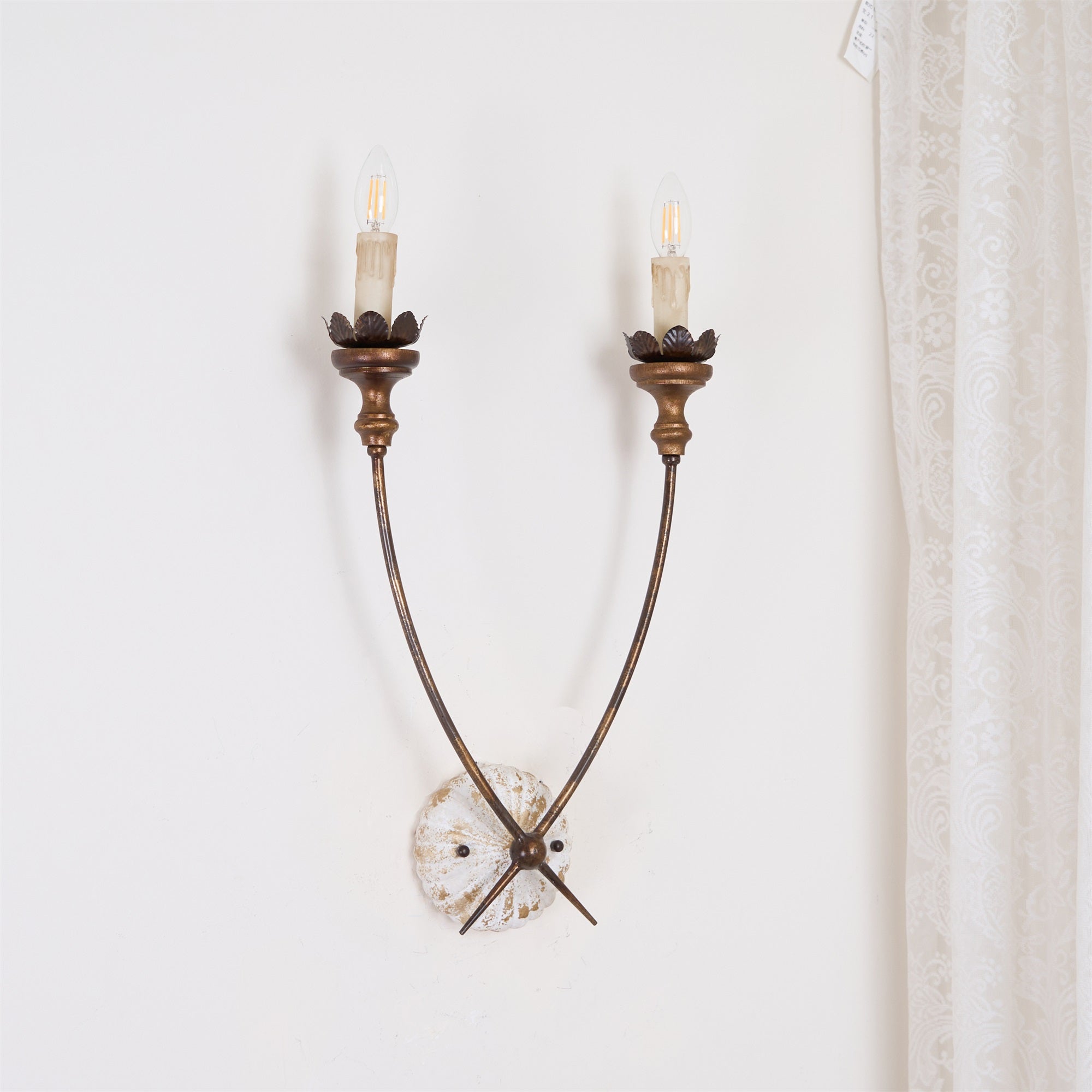 Vintage Industrie Holz Wandleuchte - Image 8