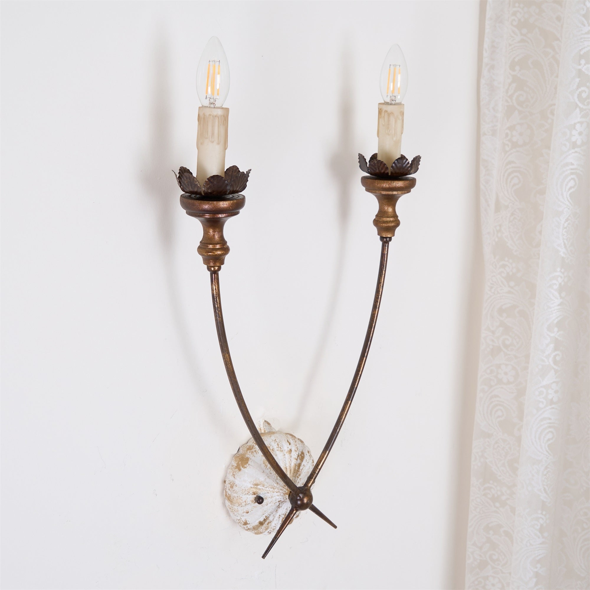 Vintage Industrie Holz Wandleuchte - Image 11