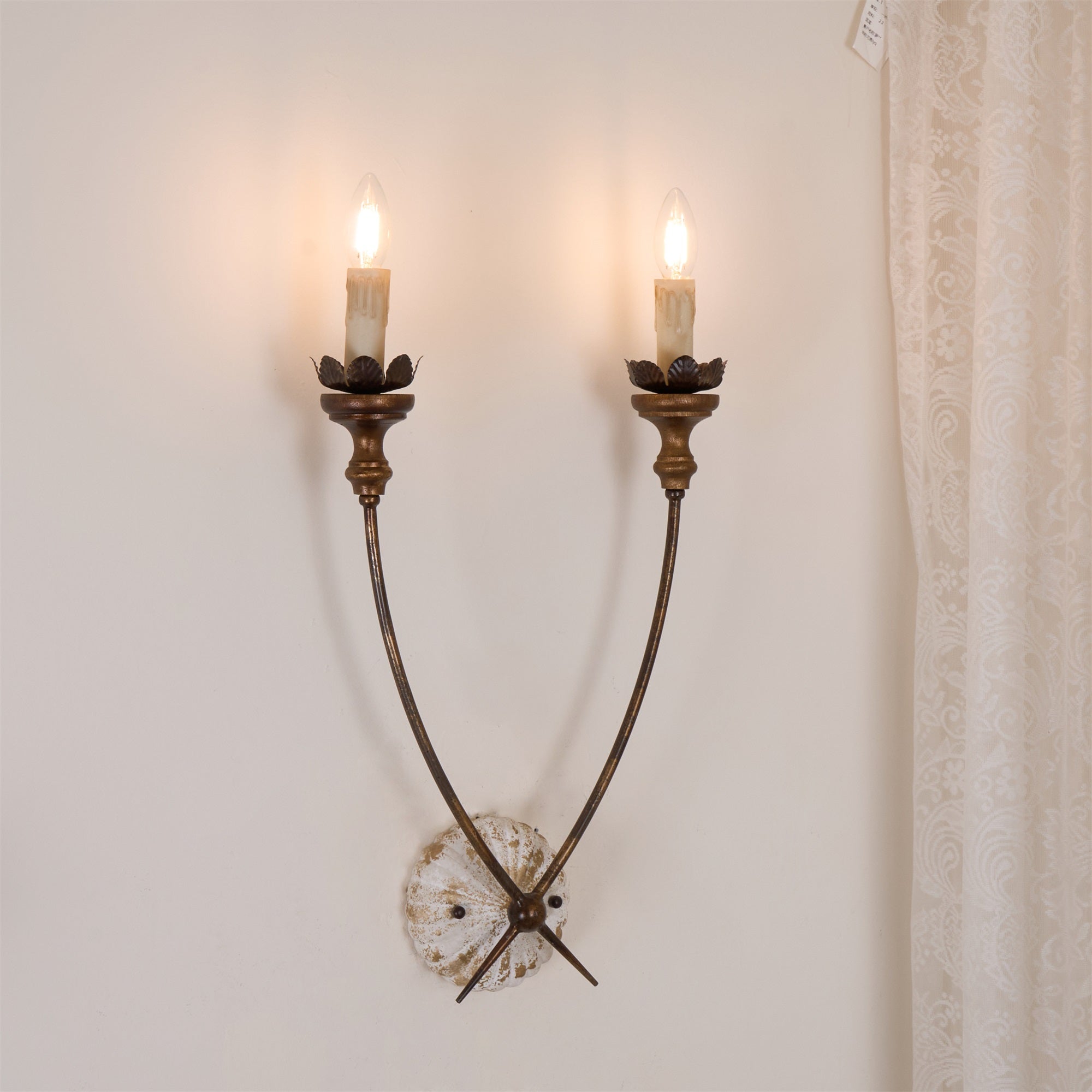 Vintage Industrie Holz Wandleuchte - Image 12