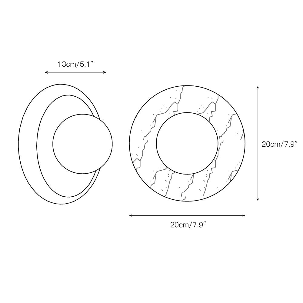 Nordische Kunst Klassisch Grau Glas Marmor Wandleuchte - Image 4